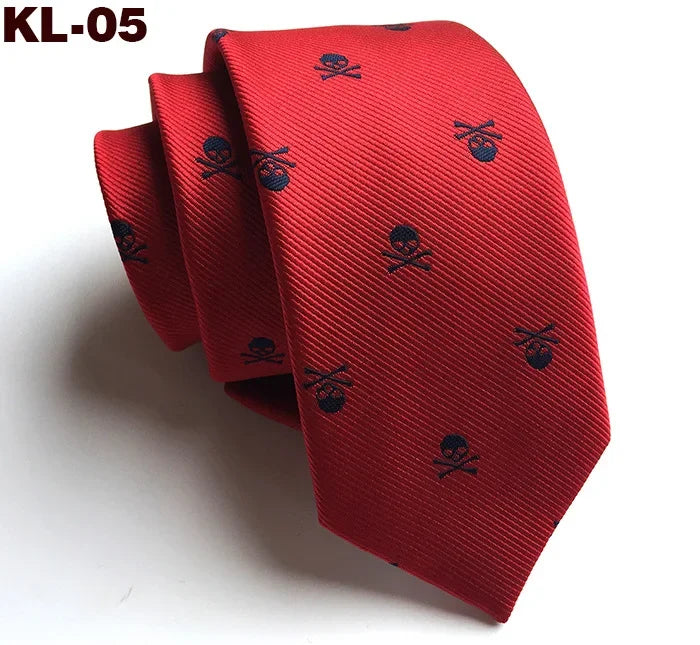 6cm Narrow Skull Head Tie