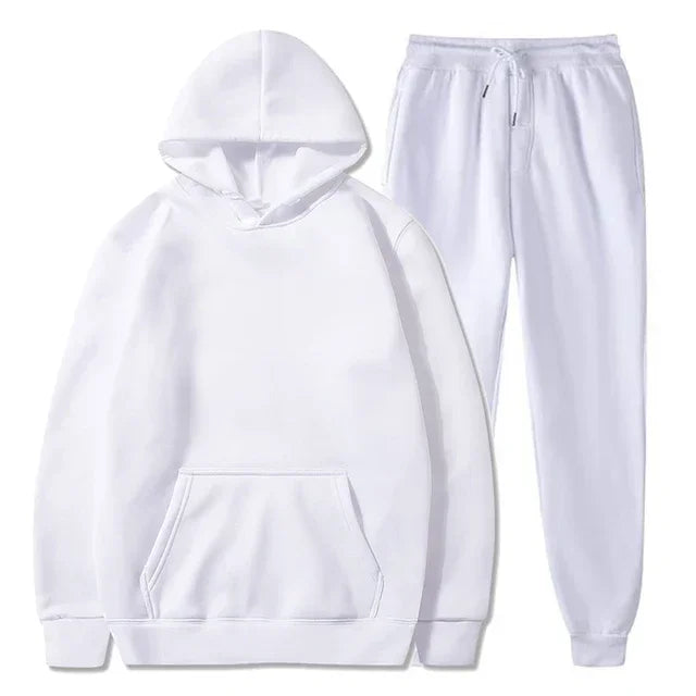 Basic Fleece Hoodies And Sweat Pants Set