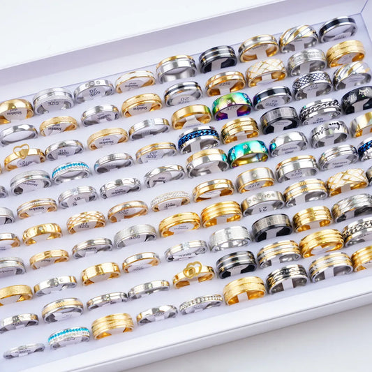 20Pcs Fashion Stainless Steel Rings