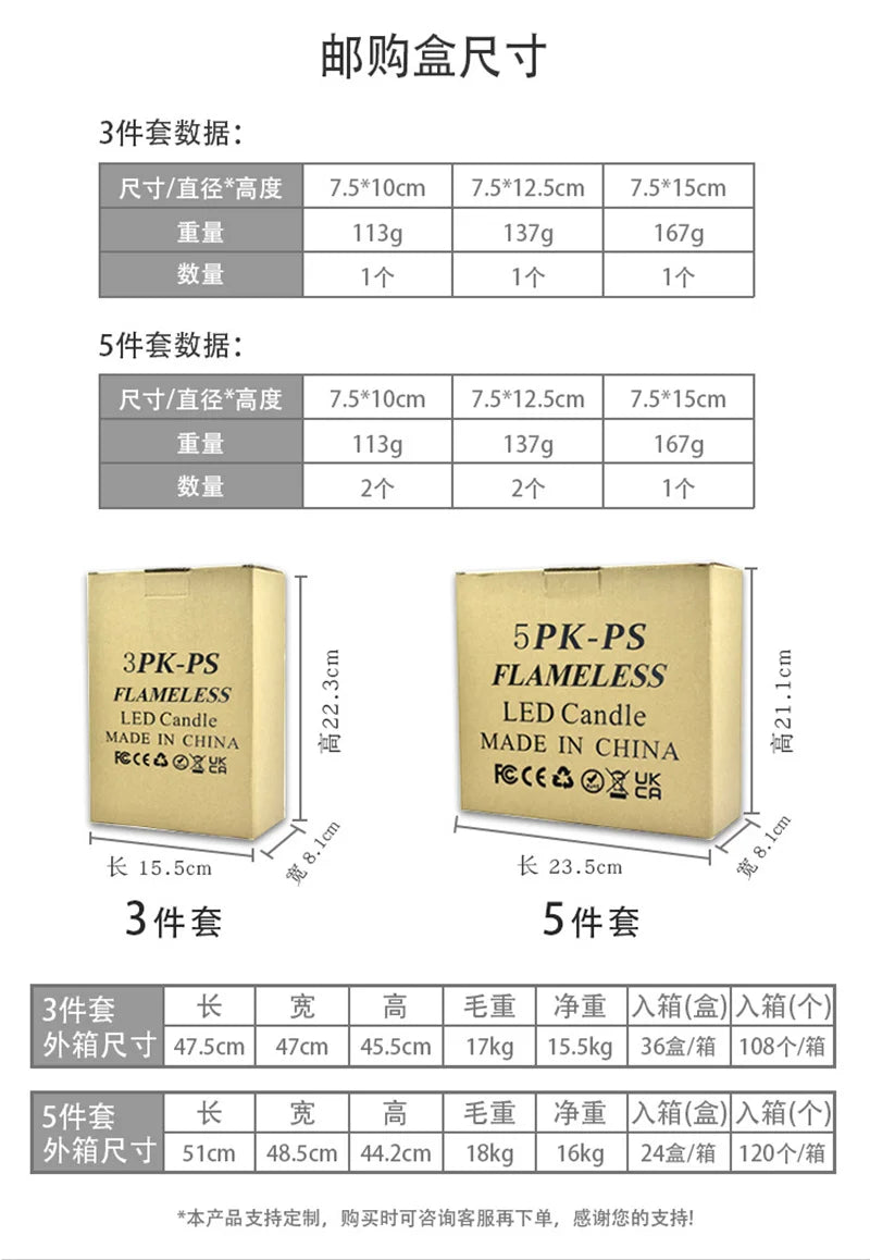3-Pack Flameless LED Candle