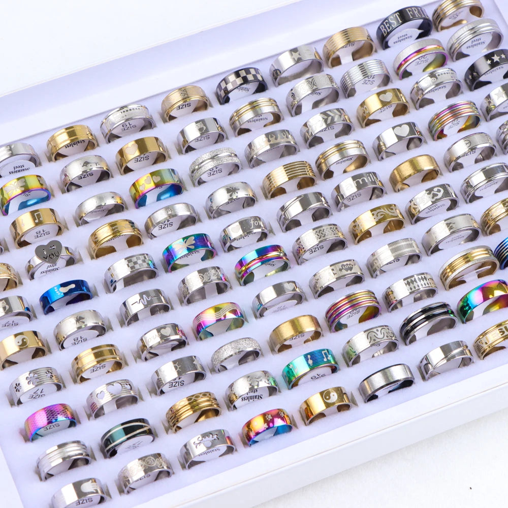 20pc Fashion Stainless Steel Rings