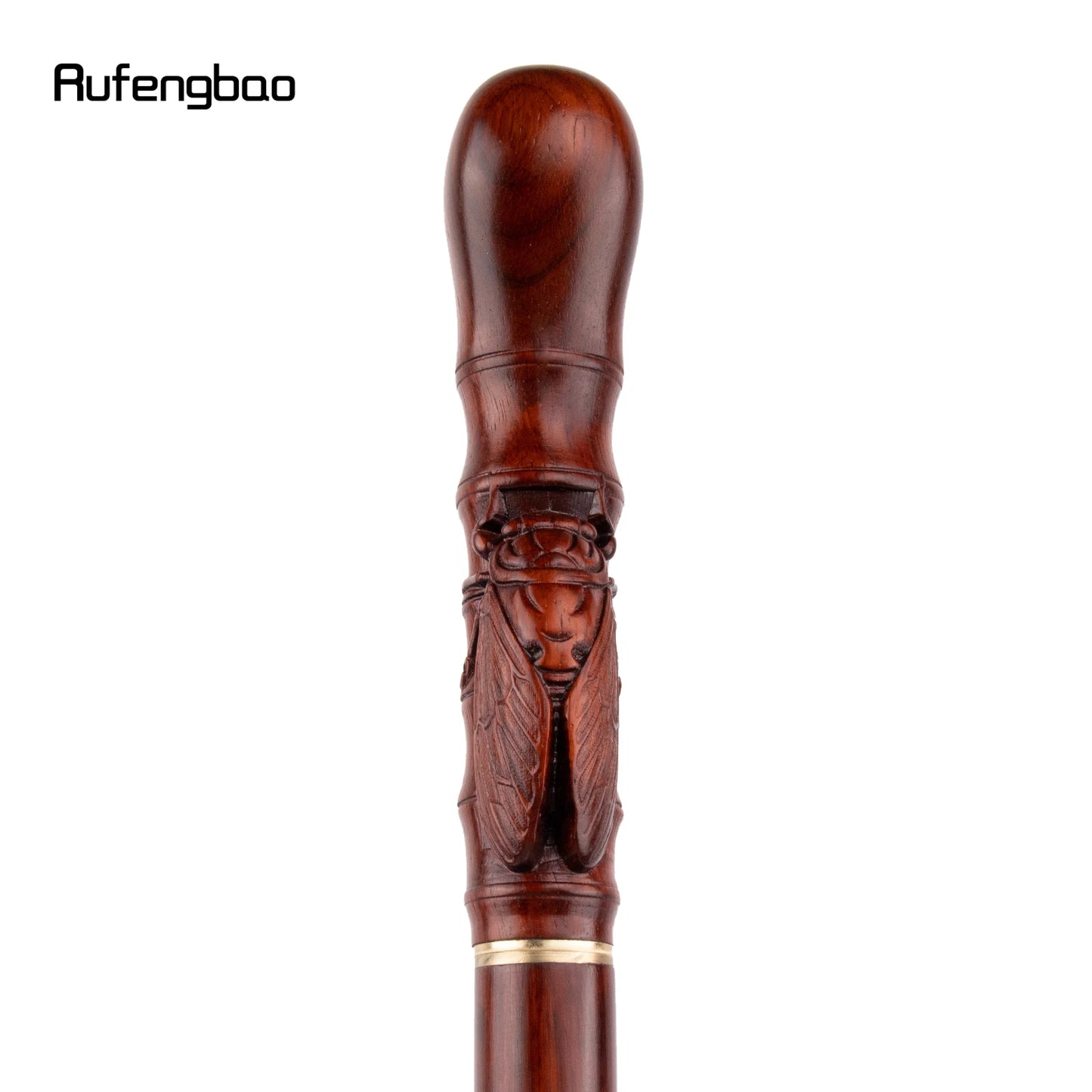 Brown Cicada Bamboo Single Joint Fashion Walking Stick
