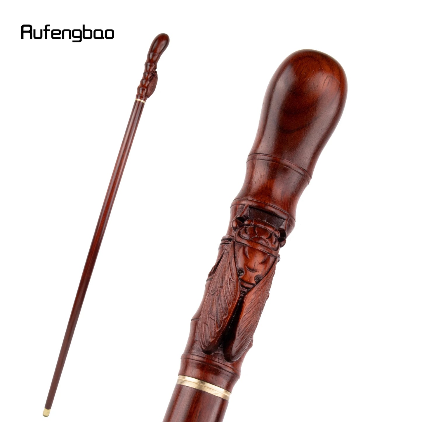 Brown Cicada Bamboo Single Joint Fashion Walking Stick