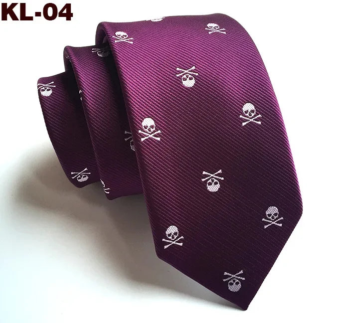 6cm Narrow Skull Head Tie