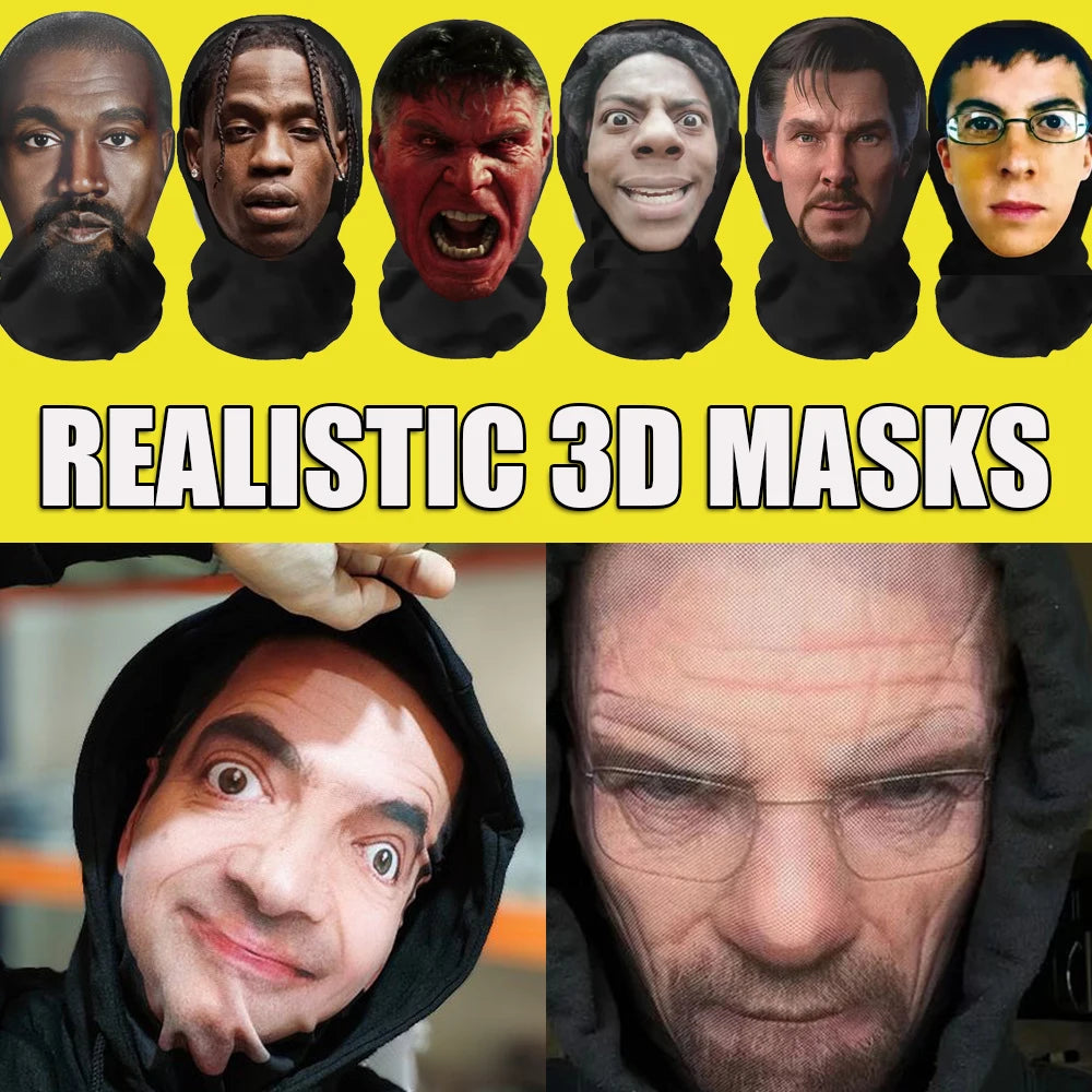 Funny 3D Pattern Realistic Mask