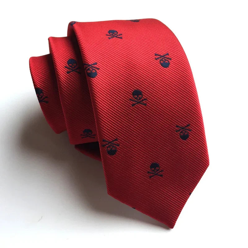 6cm Narrow Skull Head Tie