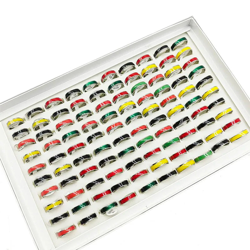 20pcs Mix Style Simple Stainless Steel Rings