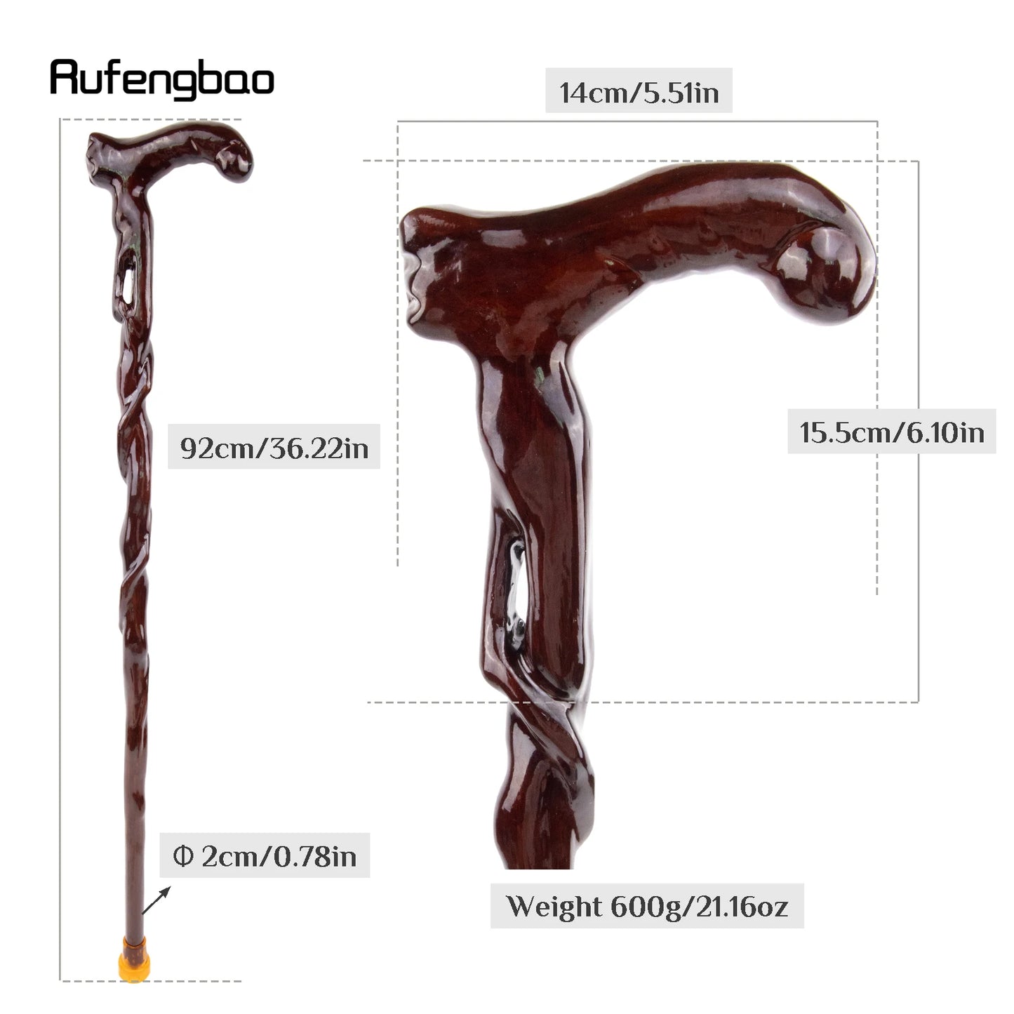 Brown Tree Vine Single Joint Fashion Walking Stick