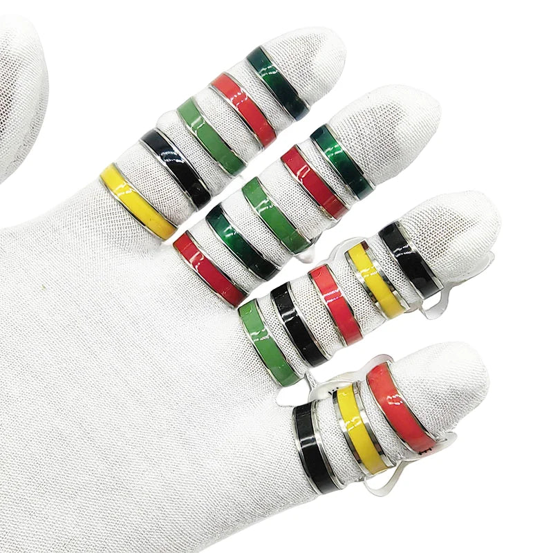 20pcs Mix Style Simple Stainless Steel Rings