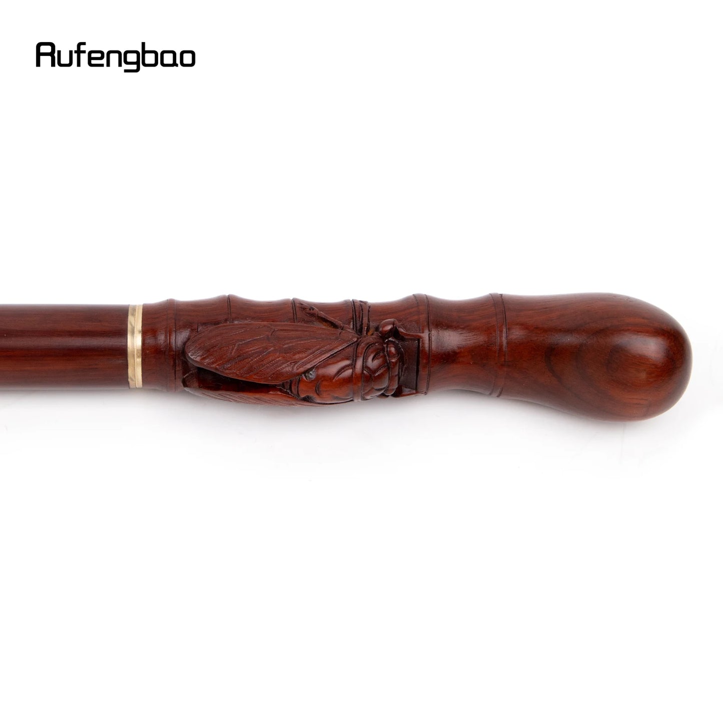 Brown Cicada Bamboo Single Joint Fashion Walking Stick